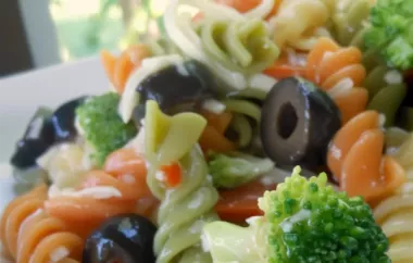 Colorful and delicious Rainbow Pasta Salad recipe