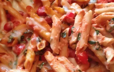 Delicious and comforting creamy pasta bake with the freshness of cherry tomatoes and basil