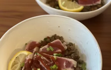 Delicious Tuna with Mediterranean Lentil Salad Recipe
