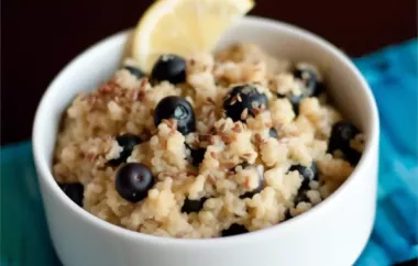 Healthy and delicious breakfast quinoa with a burst of blueberry and lemon flavors