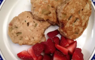 Delicious and Healthy Oatmeal Rhubarb Pancakes